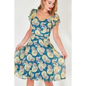 Voodoo Vixen Lucy Peacock Summer Flare Dress